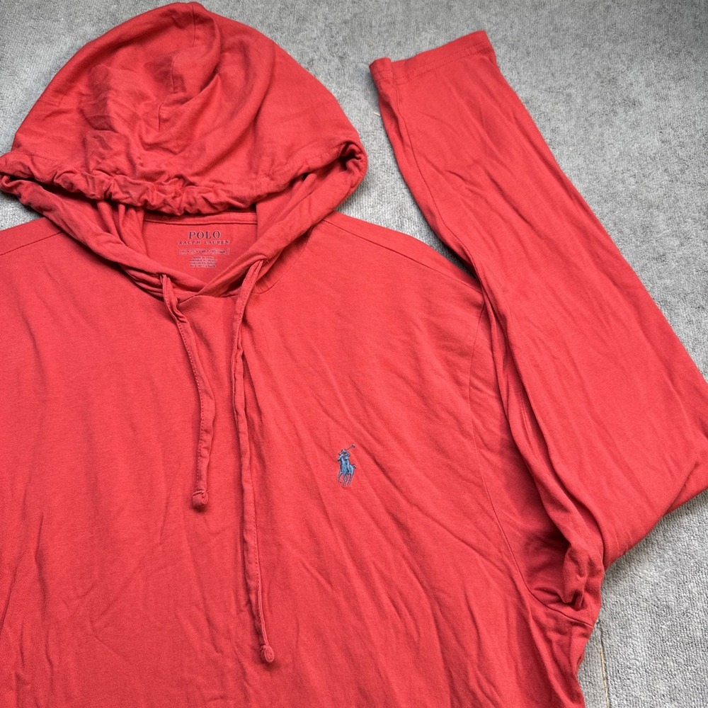 Polo Ralph Lauren Men's Red Hoodie Sweatshirt Pullover Long Sleeve Pony Logo XL